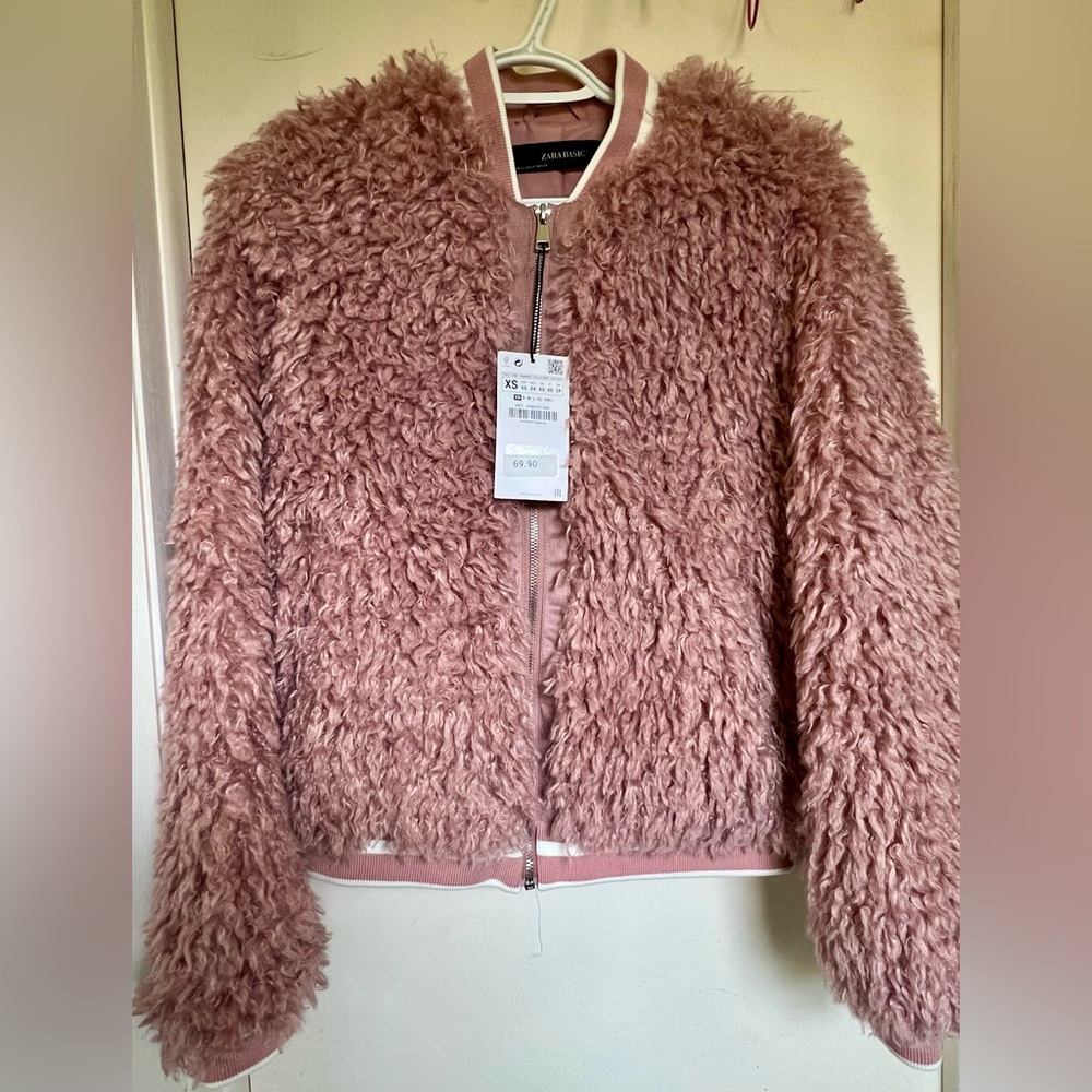 Zara Women's Blush Teddy Jacket